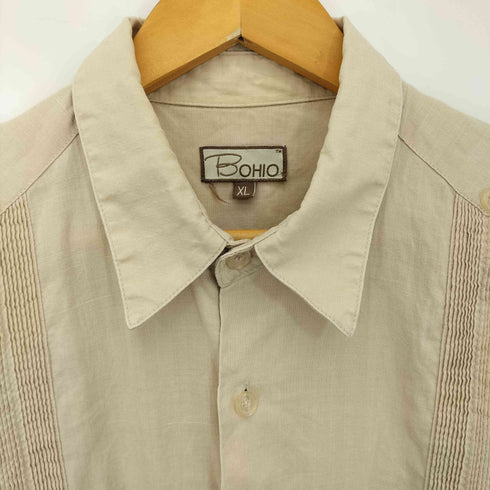 BOHIO 90-00s リネン100 キューバシャツ メンズ import:XL