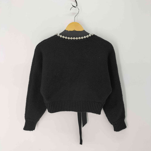 ザラ ZARA パールビーズ付 リボンカーディガン レディース import:S