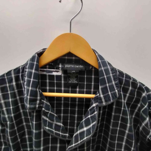 ピエールカルダン pierre cardin 開襟オープンカラー 4B チェック パジャマ シャツ メンズ import:L