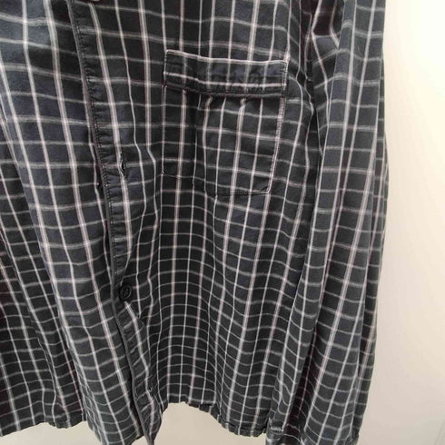 ピエールカルダン pierre cardin 開襟オープンカラー 4B チェック パジャマ シャツ メンズ import:L