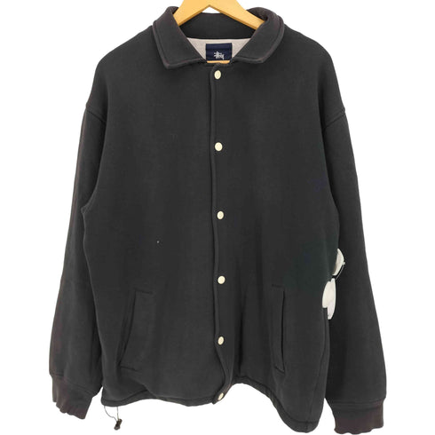 ステューシー Stussy 90s 紺タグ 背面アーチロゴ刺繍 コットンポリ スウェット地 コーチジャケット メンズ import:L