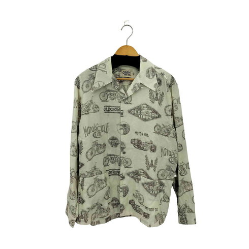 オールドクロウ OLD CROW L.A. MOTORCYCLE GARAGE L/S SHIRTS モーターサイクル ガレージ オープンカラー シャツ メンズ JPN:XL