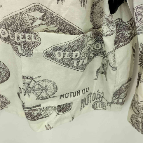 オールドクロウ OLD CROW L.A. MOTORCYCLE GARAGE L/S SHIRTS モーターサイクル ガレージ オープンカラー シャツ メンズ JPN:XL