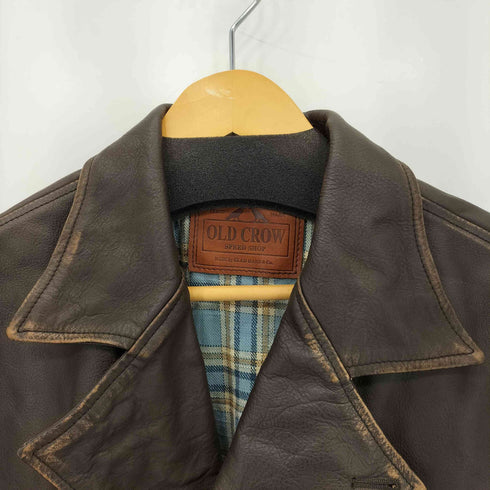 オールドクロウ OLD CROW 101 MOTORCYCLE JACKET カウレザー モーターサイクルジャケット メンズ L