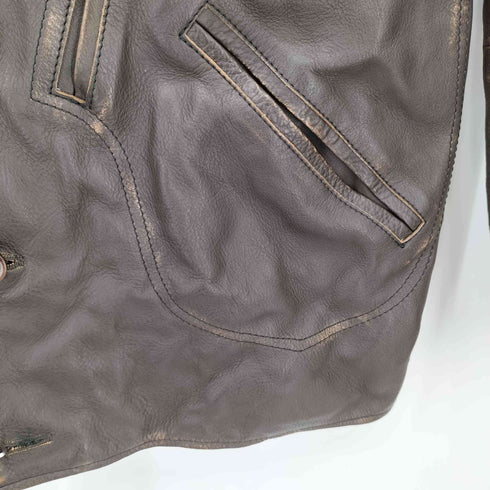 オールドクロウ OLD CROW 101 MOTORCYCLE JACKET カウレザー モーターサイクルジャケット メンズ L