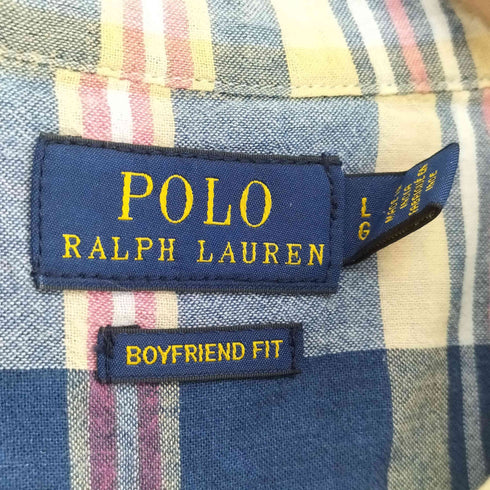 ポロラルフローレン POLO RALPH LAUREN BOYFRIEND FIT マドラスチェック L/Sコットンシャツ メンズ JPN:L