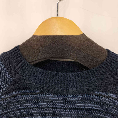 バイグラッドハンド BY GLADHAND 25SS VOYAGE L/S RAGLAN SWEATER ヴォヤージュ モックネック ラグランスリーブ リネン ボーダーニット セーター メンズ JPN:M