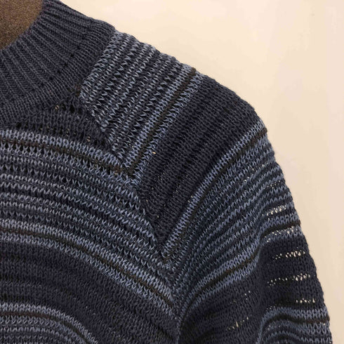 バイグラッドハンド BY GLADHAND 25SS VOYAGE L/S RAGLAN SWEATER ヴォヤージュ モックネック ラグランスリーブ リネン ボーダーニット セーター メンズ JPN:M