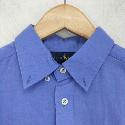 ラルフローレン RALPH LAUREN ポニー刺繍 リネンコットン ボタンダウンシャツ レディース L 14-16