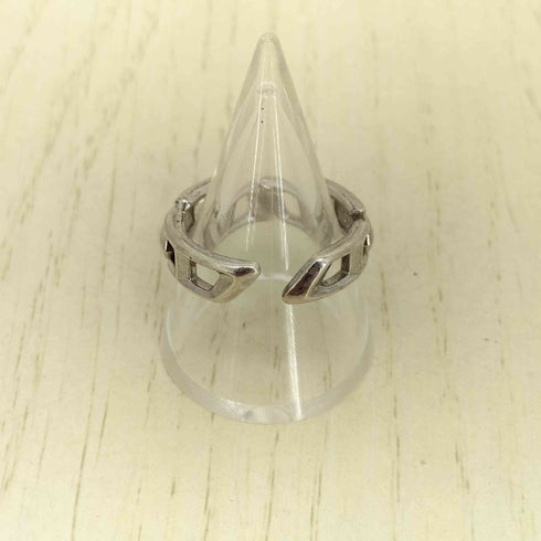 ディーゼル DIESEL D Logo Sterling Silver Band Ring メンズ 18号