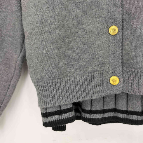 刺繍ロゴカーディガン プリーツミニスカート セットアップ レディース