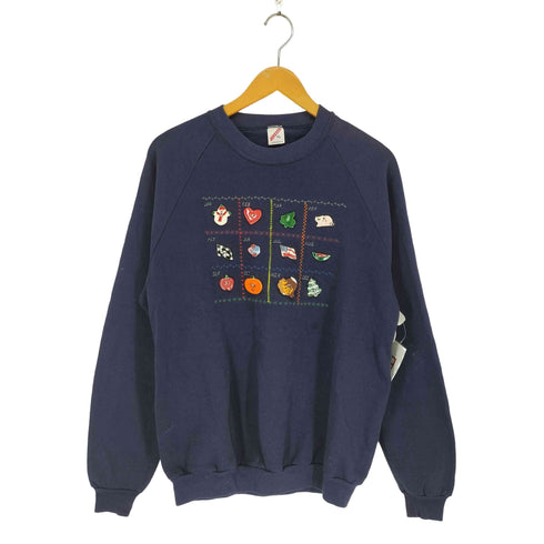 ジャージーズ JERZEES 80S MADE IN USA ボタンカレンダーデザインクルーネックトレーナー メンズ XL