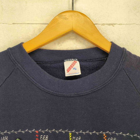ジャージーズ JERZEES 80S MADE IN USA ボタンカレンダーデザインクルーネックトレーナー メンズ XL