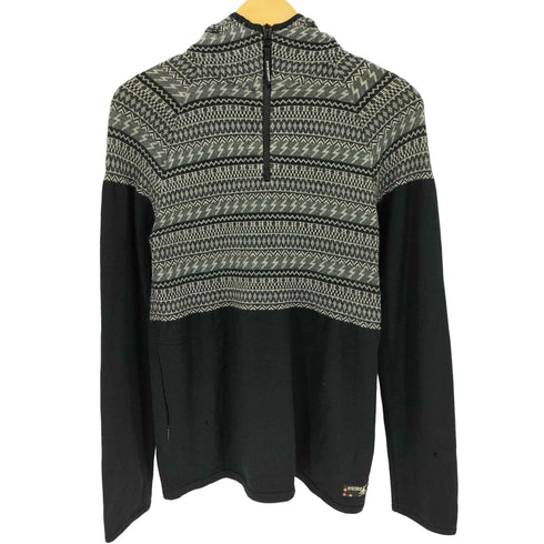 ヒステリックグラマー HYSTERIC GLAMOUR 00s Y2K アンゴラ混 ダメージ加工 サンダーノルディック ハーフジップ ニットプルオーバーフーディ メンズ JPN:L