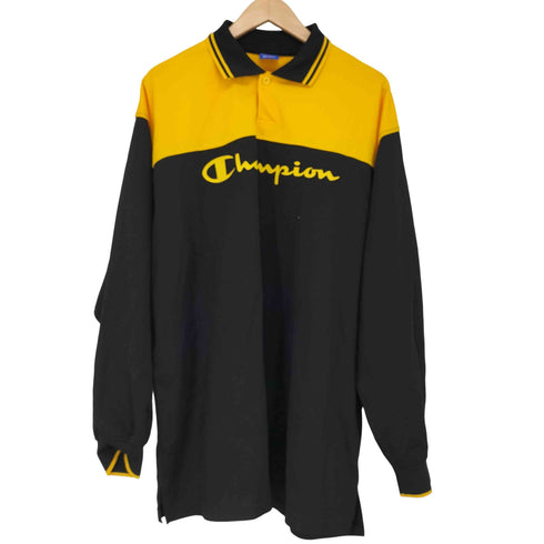 チャンピオン Champion ロゴプリント オーバーサイズ バイカラー ヘンリーネック ゲームシャツ メンズ XXXLARGE