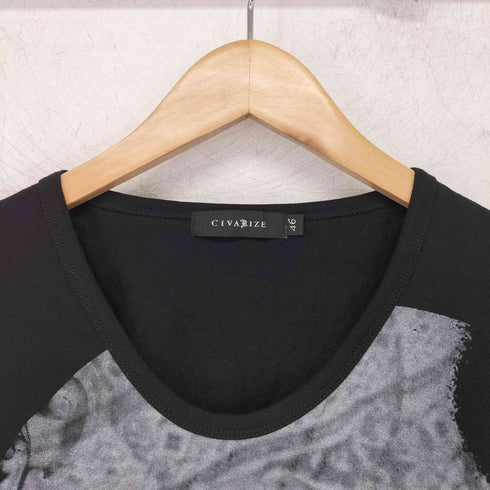 シヴァーライズ CIVARIZE Y2K スカルプリント L/S Uネック カットソー メンズ JPN:46