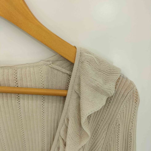 シーケーカルバンクライン ck Calvin Klein Vネック フリル リブニット レディース JPN:4