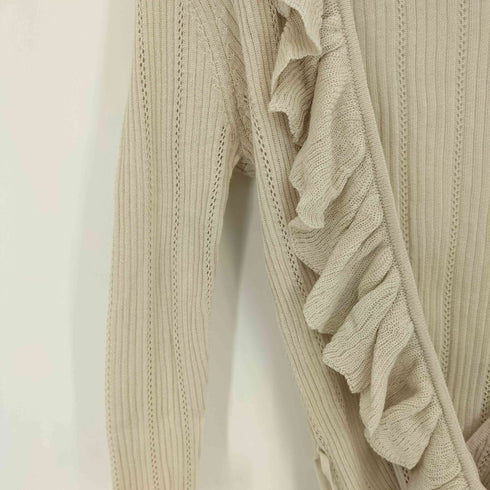 シーケーカルバンクライン ck Calvin Klein Vネック フリル リブニット レディース JPN:4