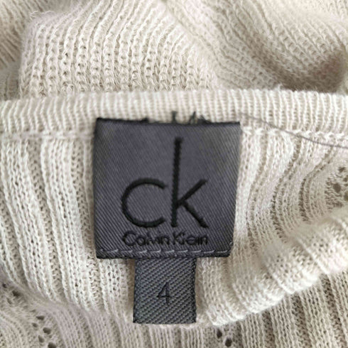 シーケーカルバンクライン ck Calvin Klein Vネック フリル リブニット レディース JPN:4
