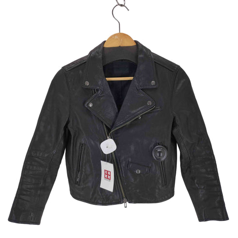 DOMENICO SAVIO GOAT LEATHER ライダースジャケット レディース JPN:36