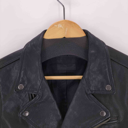 DOMENICO SAVIO GOAT LEATHER ライダースジャケット レディース JPN:36