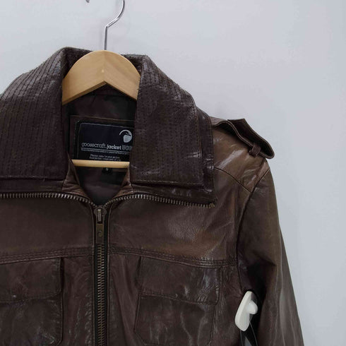 goosecraft 山羊革 ゴートレザー スタンドネック レザー ジャケット メンズ JPN:S