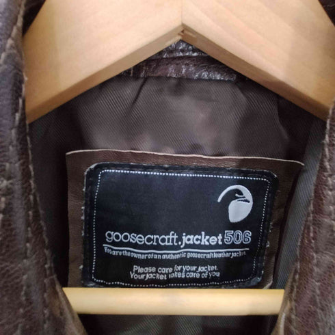 goosecraft 山羊革 ゴートレザー スタンドネック レザー ジャケット メンズ JPN:S