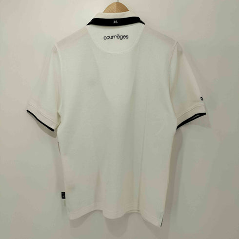 クレージュ courreges 00s Y2K ロゴ刺繍 ハーフジップ ポロシャツ レディース 160A