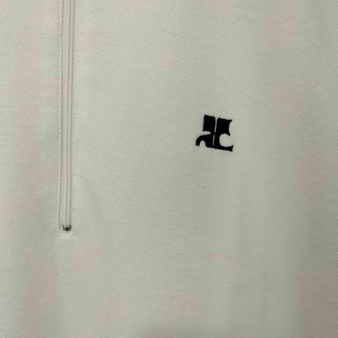 クレージュ courreges 00s Y2K ロゴ刺繍 ハーフジップ ポロシャツ レディース 160A