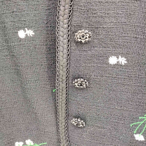 ザラ ZARA エンブロイダリー テクスチャー ジャケット レディース import:M