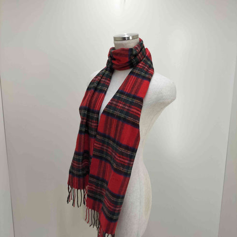 ジョンストンズオブエルガン johnstons of elgin カシミヤ100% チェックマフラー レディース