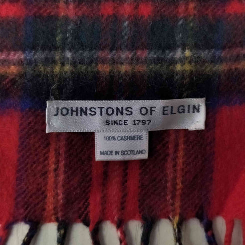 ジョンストンズオブエルガン johnstons of elgin カシミヤ100% チェックマフラー レディース