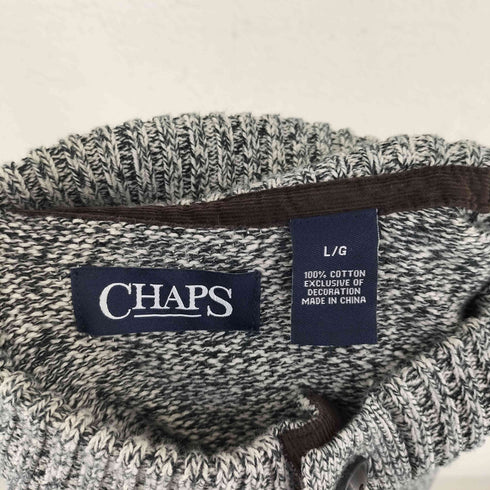 チャップス CHAPS エルボーパッチハーフボタン二ット メンズ import:L