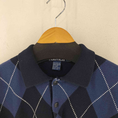 ノーティカ NAUTICA アーガイルハーフボタン二ットポロ メンズ import:L