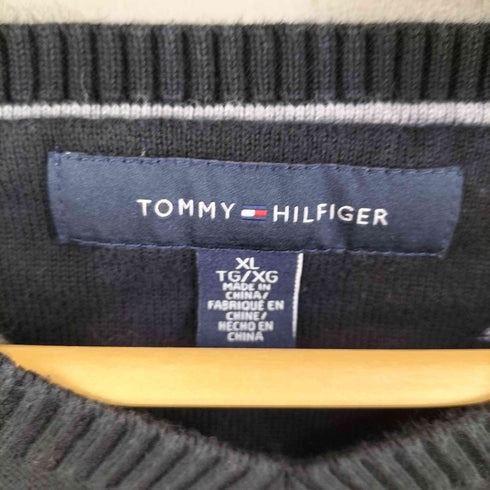 トミーヒルフィガー TOMMY HILFIGER Vネックボーダーニット メンズ import:XL
