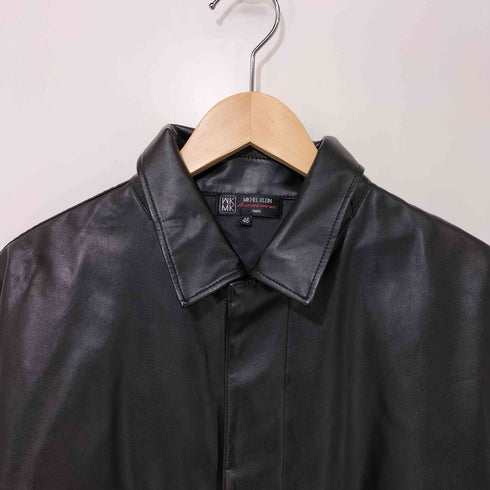 ミッシェルクランオム MICHEL KLEIN HOMME フェイクレザー 比翼ブルゾン メンズ JPN:46