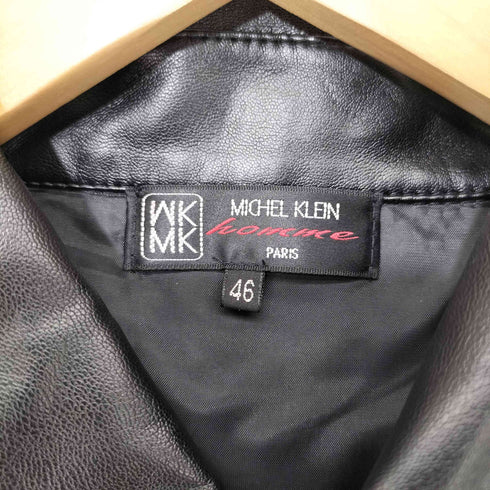 ミッシェルクランオム MICHEL KLEIN HOMME フェイクレザー 比翼ブルゾン メンズ JPN:46