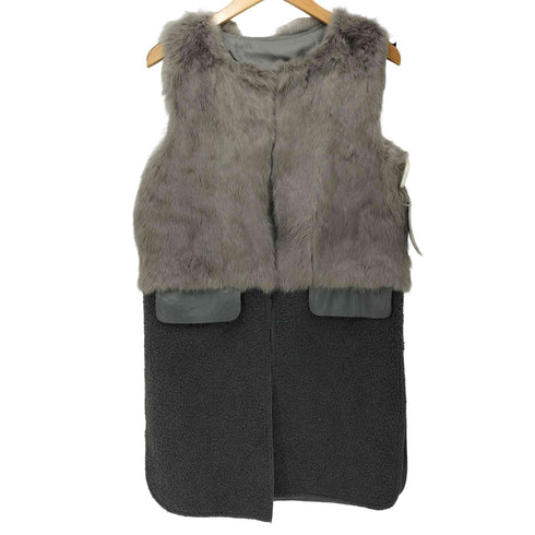 ラビットファー 切替 ベスト レディース FREE