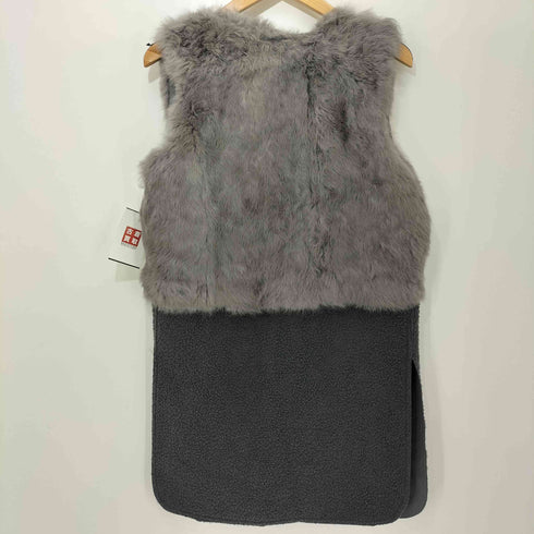 ラビットファー 切替 ベスト レディース FREE