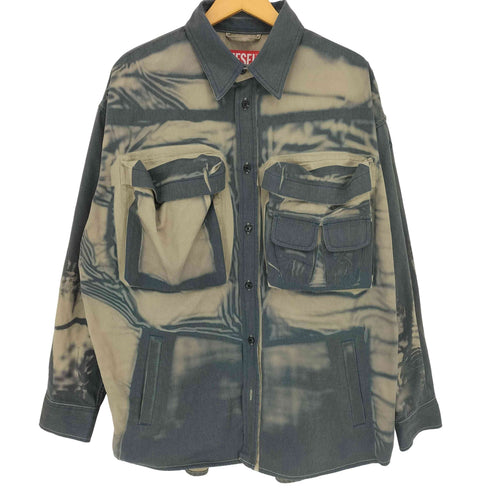 ディーゼル DIESEL 24ss S-CADD オーバーダイ カーゴ シャツジャケット メンズ EUR:48