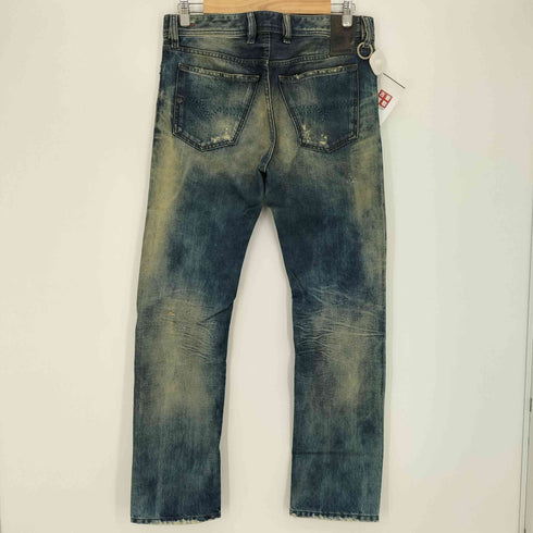 ディーゼル DIESEL REGULAR STRAIGHT WAYKEE ロゴ刻印 カラビナフック ダスト ダメージ加工 テーパードスキニーデニム メンズ W28 L32