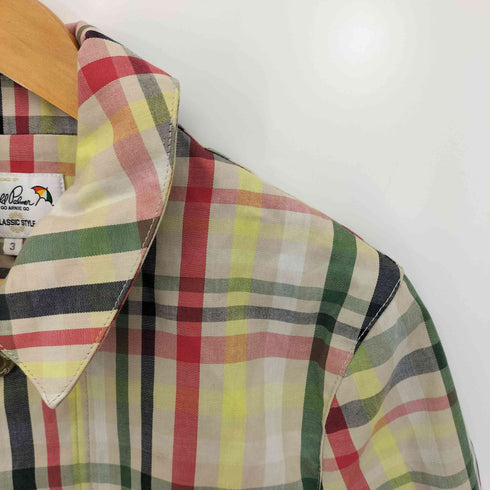 アーノルドパーマー Arnold Palmer マルチカラー チェック 比翼ボタン コットン ステンカラーコート メンズ JPN:3