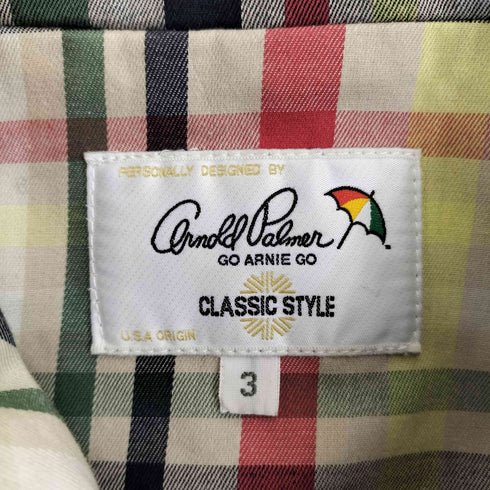 アーノルドパーマー Arnold Palmer マルチカラー チェック 比翼ボタン コットン ステンカラーコート メンズ JPN:3