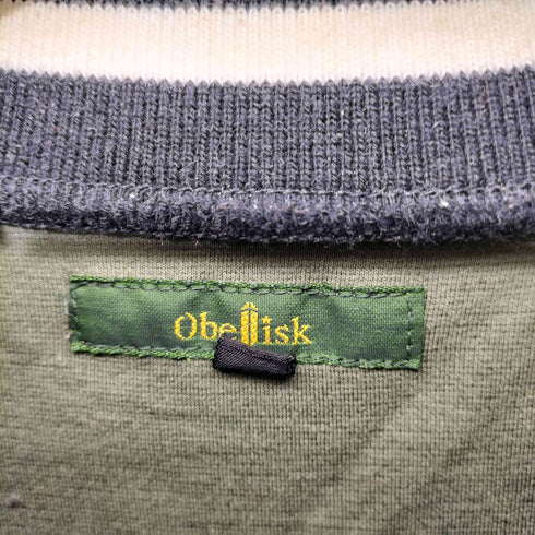 オベリスク Obelisk 00s Y2K archive 鳳凰 レザー切替 バイカラー ジップアップ スウェット トラックジャケット メンズ JPN:S