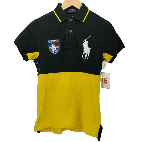ポロラルフローレン POLO RALPH LAUREN CUSTOM FIT ビッグポニー刺繍 ハトメベンチ バイカラー ポロシャツ メンズ import:XS