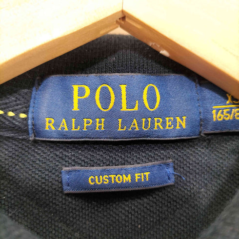 ポロラルフローレン POLO RALPH LAUREN CUSTOM FIT ビッグポニー刺繍 ハトメベンチ バイカラー ポロシャツ メンズ import:XS