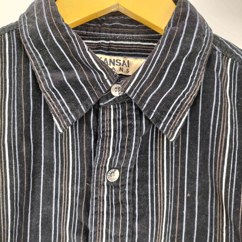 カンサイジーンズ KANSAI JEANS ランダムストライプ コーデュロイ レギュラーカラーシャツ メンズ JPN:M