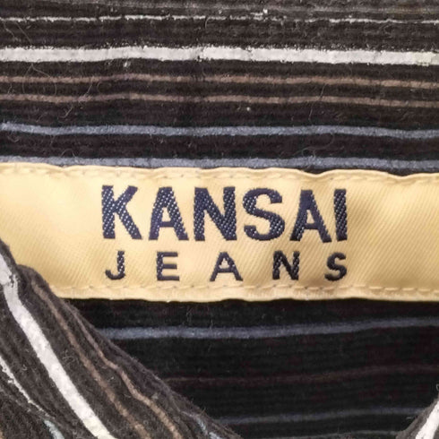 カンサイジーンズ KANSAI JEANS ランダムストライプ コーデュロイ レギュラーカラーシャツ メンズ JPN:M