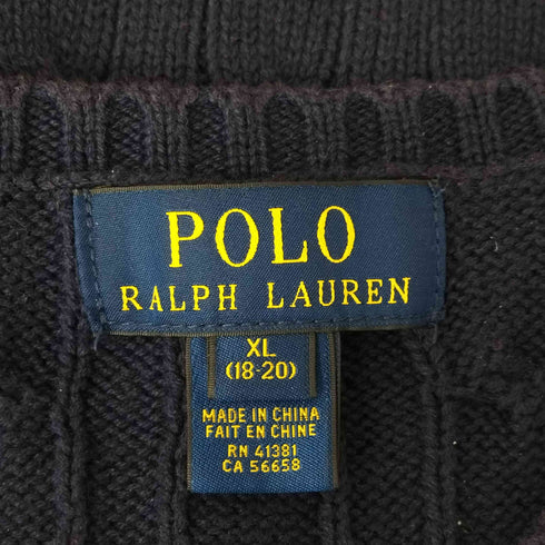 ポロラルフローレン POLO RALPH LAUREN スモールポニー刺繍ケーブルニットベスト メンズ JPN:XL