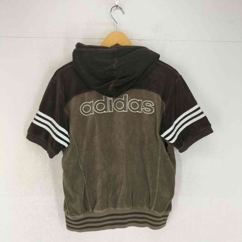 アディダス adidas バック刺繍 パイルショートスリーブパーカー Y2K レディース import:M